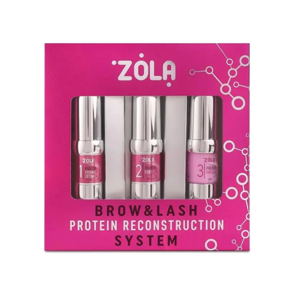 Набір складів Zola Brow&Lash Protein Reconstruction System для ламінування вій і брів (3*10 мл)