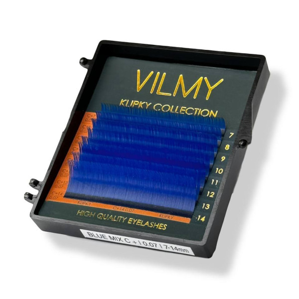 Ресницы 8 линий Vilmy Klipky blue mix С+ / 0.07 / 7-14