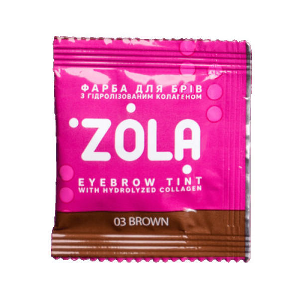 Zola Краска для бровей в саше с коллагеном Eye Brow Tint with Collagen 03 Brown 5ml.