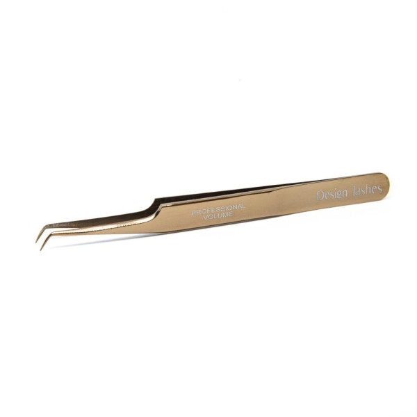 Пинцет Design Lashes мини L 6мм 45 ° Розовое золото