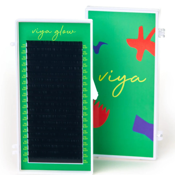 Ресницы черные Viya Glow mix C / 0.07 / 6-14