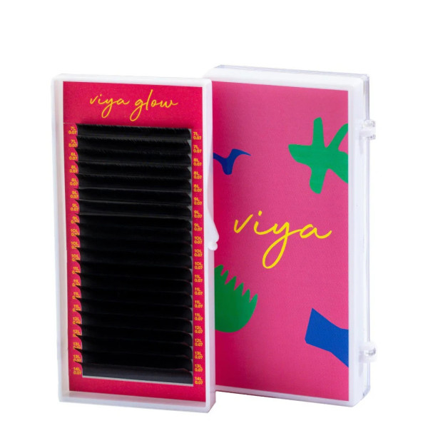 Ресницы черные Viya Glow mix L / 0.07 / 7-14