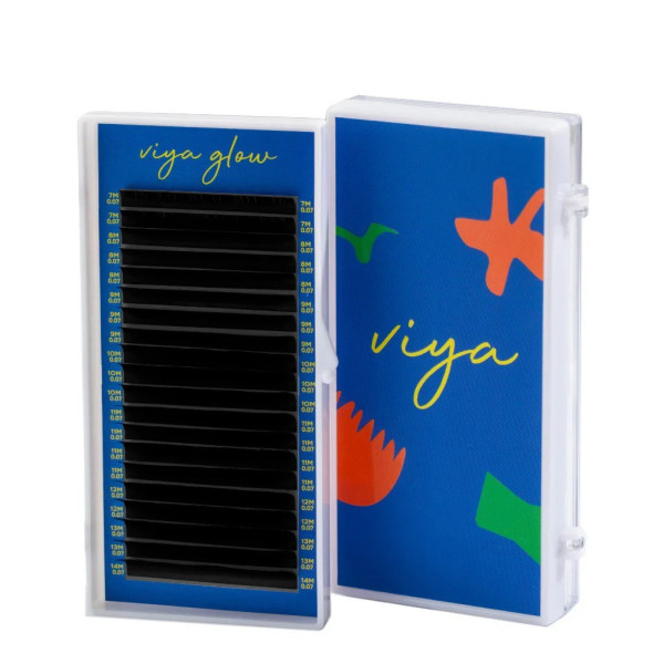 Ресницы черные Viya Glow mix М / 0.07 / 7-14