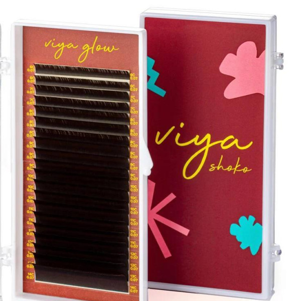 Ресницы Viya Dark choco mix D / 0.07 / 7-14
