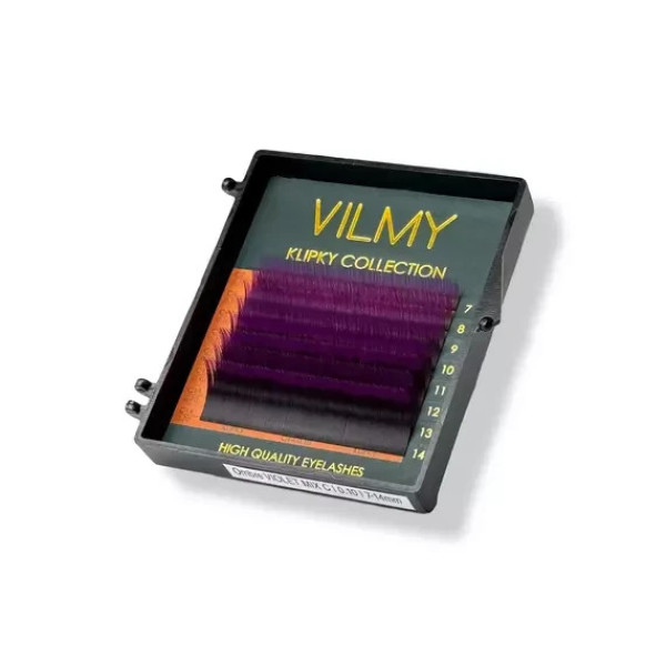Ресницы 8 линий Vilmy Klipky violet mix С+ / 0.07 / 7-14