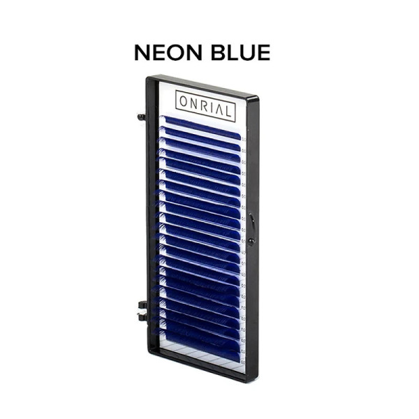 Ресницы цветные микс Blue Neon Onrial D / 0.07 / 6-13