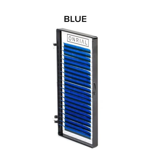 Ресницы цветные микс Blue Onrial C / 0.07 / 6-13