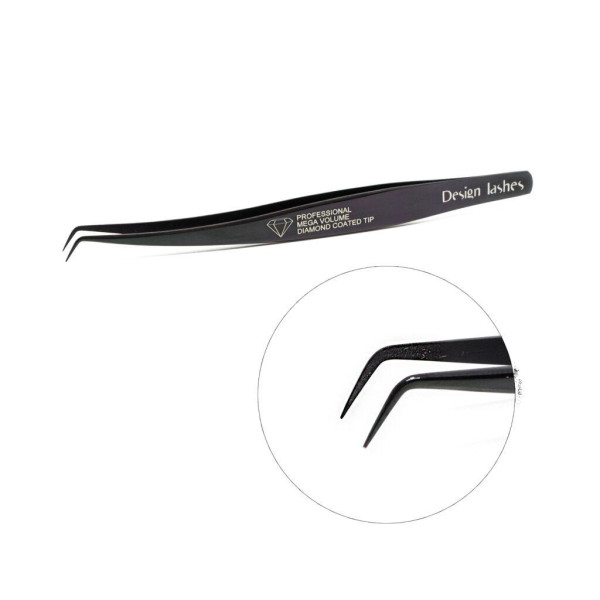 Пінцет Design Lashes Diamond міні L 6мм чорний