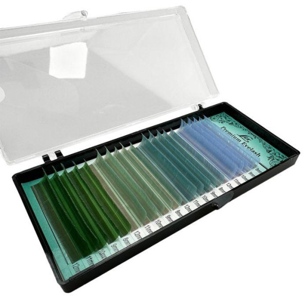 Вії Lex 4 color (s-blue; o-blue; b-green; green) 20 lines CC / 0.07 / 7-12