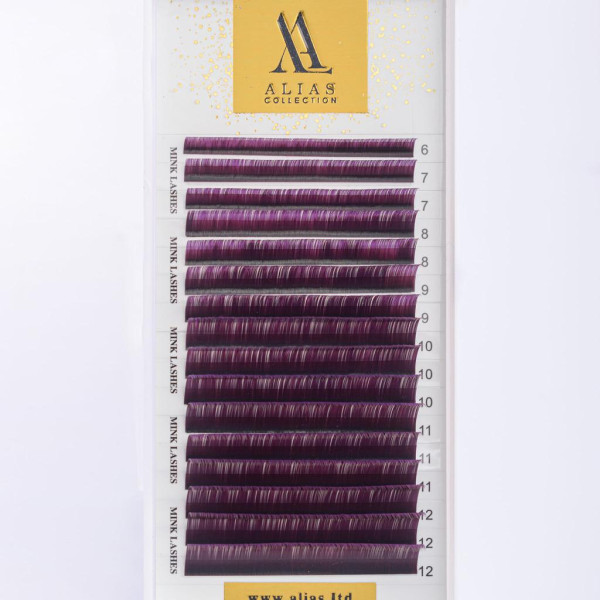 Вії Alias ombre Wine mix L / 0.1 / 7-13