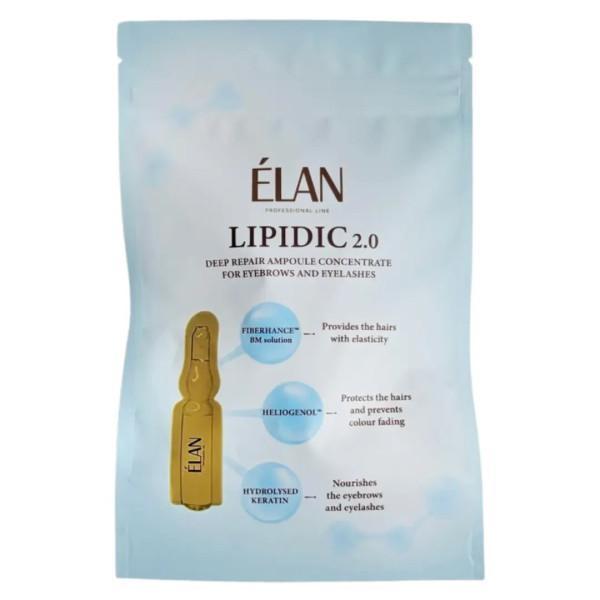 Lipidic 2.0 | Концентрат для відновлення брів і вій у монодозах Elan | 10шт ампул по 1,5 мл