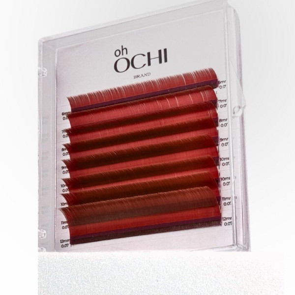 Вії Oh Ochi кольорові 8л Berry Noir C / 0.07 / 6-12