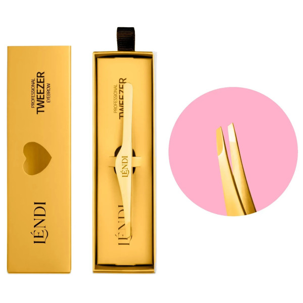 Lendi Пінцет для брів скошений, Golden Spark
