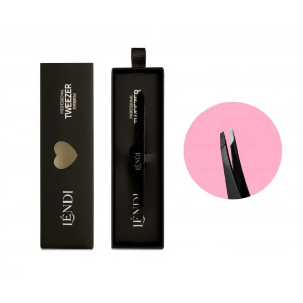 Lendi пінцет для брів cкошений, Black