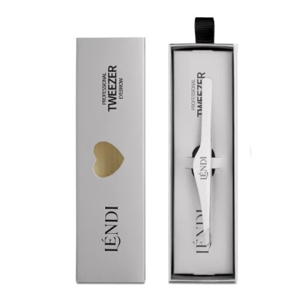 Lendi, пинцет для бровей скошеный Moonlight Silver