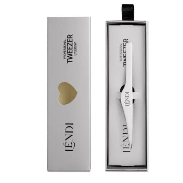 Lendi, пинцет для бровей точечный, Moonlight Silver Point