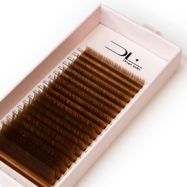 Вії Design Lashes світло-коричневі Light Brown мікс 20л ML / 0.1 / 7-14