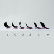 Ресницы Kiara mix черные 16 линий LD / 0.07 / 6-13