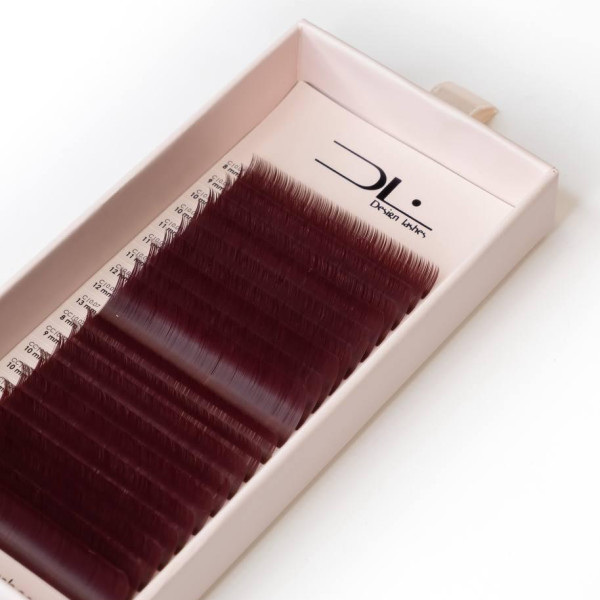 Ресницы Design Lashes 20 линий Wine Red ML / 0.07 / 8-13