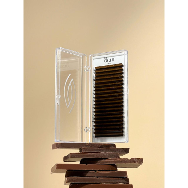 Вії коричневі Oh Ochi Dark Chocolate mix CC / 0.07 / 12-17