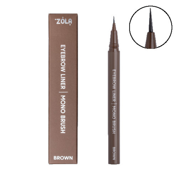 ZOLA Лайнер для бровей c моно-кистью Brown