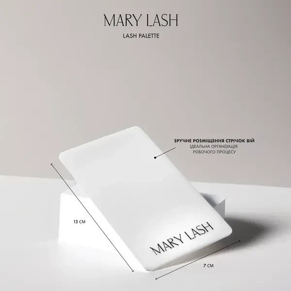 Mary Lash Планшет для ресниц акриловый белый 7*13cm